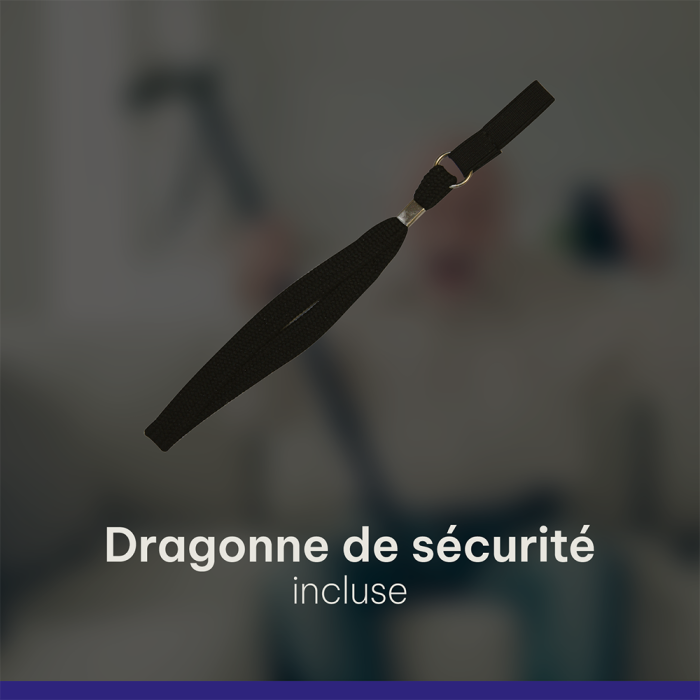 CANNE ANATOMIQUE NOIRE POIGNEE DROITE